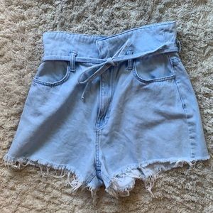 Bershka Tie Jean Shorts